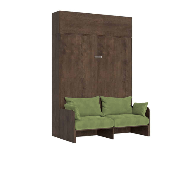 Letto Matrimoniale A Scomparsa 160 Kentaro Con Divano E Pensile Noce e Verde prezzo