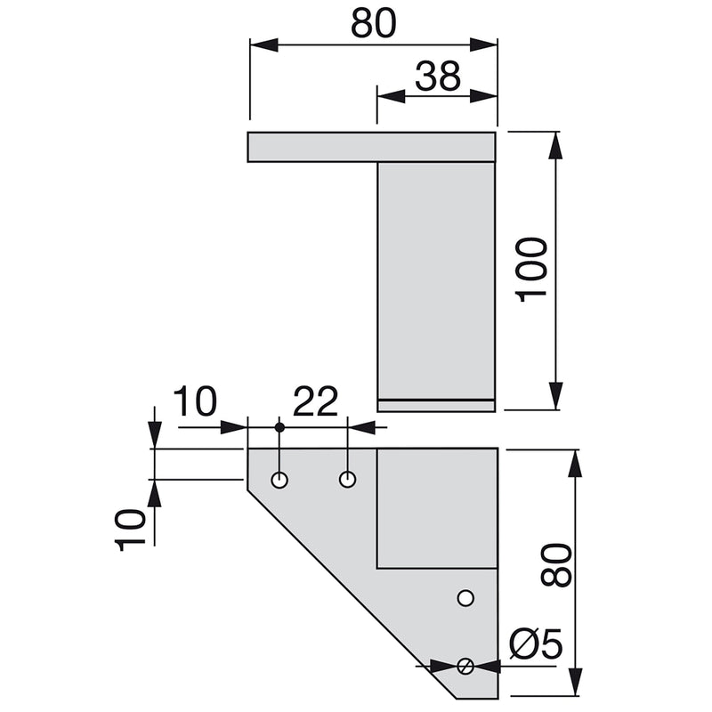 Kit 4 Piedini per Mobile H10 cm un Plastica Emuca Grigio Metallizzato