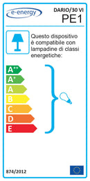 Plafoniera 1xE27 Ganci Cromo Vetro Lastra Bianco-Viola E-Energy Dario