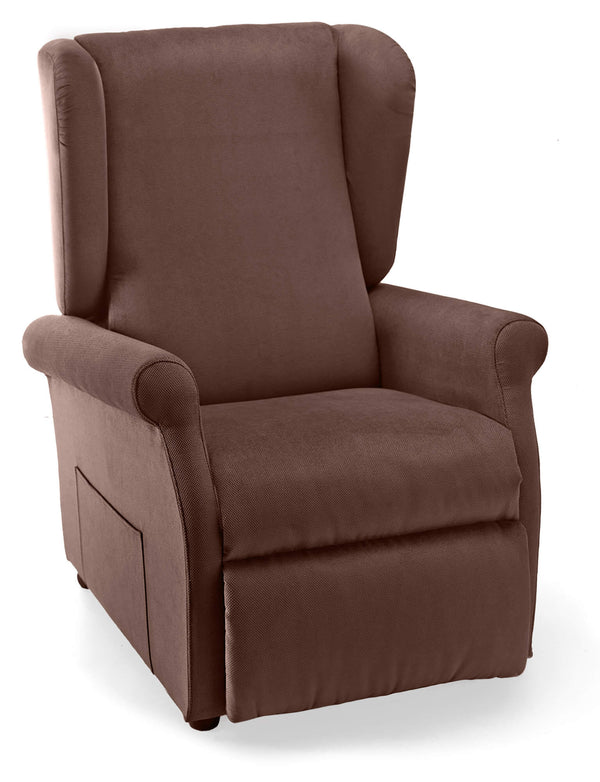 Poltrona Alzapersona Elettrica 2 Motori 75x107x84 cm con Ruote in Tessuto Dispositivo Medico 1 Marrone sconto