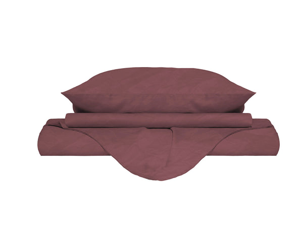 sconto Copripiumino con Sacco e Federe Linea Water Washed Rosso Corallo