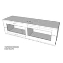 Mobile Pensile TV con Anta a Ribalta e Foro Passacavi 133,6x40x39,5 cm Bianco Frassino
