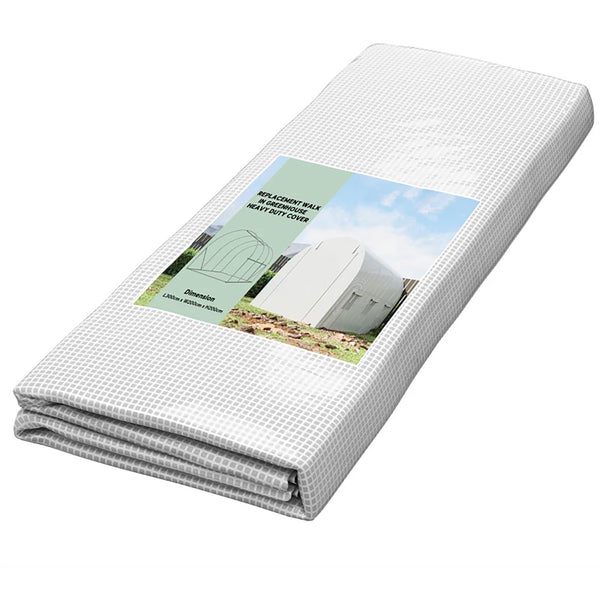 online Telo per Serra 3x2x2 m con 6 Finestre Porta Avvolgibile e Bordi Interrati in PE Bianco