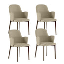 Set 4 Sedie Sophia 53,5x62,5x80 cm in Tessuto Easy-Clean Gambe in Metallo Bronzo Beige      