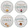 Set 4 Piattini Dolce Ø19x1,5 cm in New Bone China VdE Tivoli 1996 Le Travisate Bianco