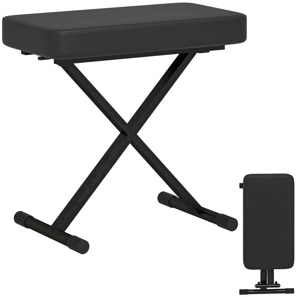 Sgabello per Pianoforte Pieghevole e Regolabile 60x32x53-63 cm in Pelle PU Nero prezzo