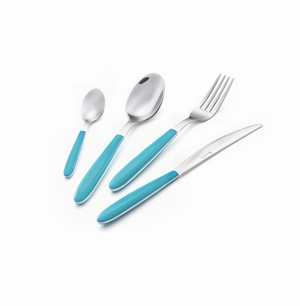 Servizio Set di Posate 24 pezzi in Acciaio Inox Eme Vero Turchese 311 acquista