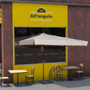 Ombrellone da Giardino 2x4 m Palo Ø57 mm Mezzaluna in Legno Telo in Acrilico Ecrù