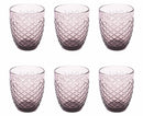 Set 6 Bicchieri Ø8,5x10 cm in Vetro Villa d'Este Home Tivoli Squared Rossi