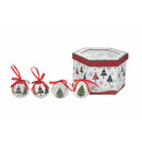 Set 14 Palle di Natale Ø7,5 cm in Polyfoam con Box Fiocchi e Alberi