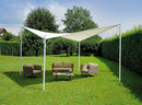 Gazebo a Vela Ombreggiante da Giardino in Ferro 4x4m Vorghini Butterfly Bianca