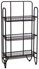 Scaffale per Piante Rettangolare in Metallo 3 Ripiani Marrone