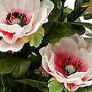 Set 2 Bouquet Artificiale Composto di 14 Fiori Artificiali di Anemone Altezza 46 cm Rosso