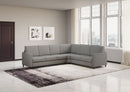 Divano Angolare 6 Posti 281x221x85 cm Karay in Tessuto Grigio