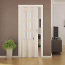 Porta a Soffietto da Interno 88,5x214 cm in PVC con Vetro Florance Bianca