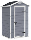Casetta da Giardino Porta Attrezzi 129x103x196 cmin Resina Effetto Legno Keter Manor 4x3 Grigia