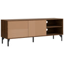 Mobile TV Fino a 65"" 2 Ante 2 Ripiani Aperti 150x40x56 cm in Legno Truciolare Marrone