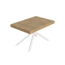 Tavolo Allungabile 120-380x90x74 cm Niket Quercia Natura Gambe Bianche