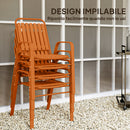 Set 4 Sedie da Giardino 56x66x91 cm Impilabili in Acciaio e PPArancione      