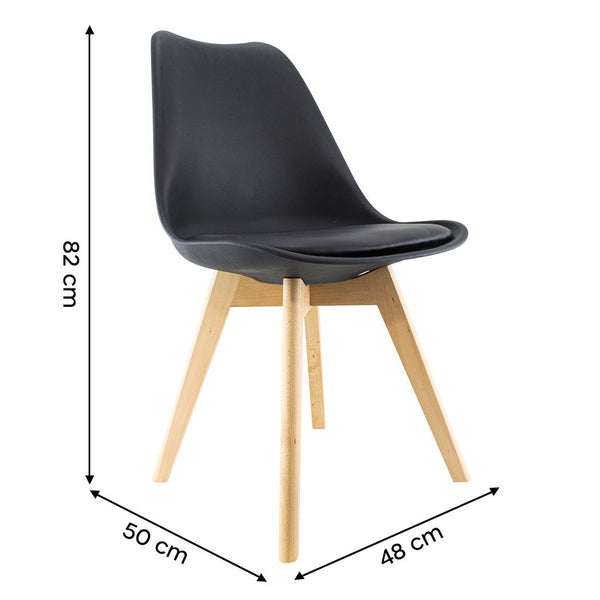 Sedia da Pranzo 48x50x82 cm Piedi in Legno Nera online