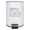 Pattumiera "Toilette" 3 Litri Ø17x23,5 cm in Plastica VdE Tivoli 1996 Bianco