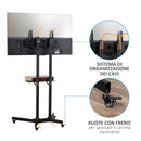 Carrello Supporto per TV 32"-65" Vesa 60x40 cm in Acciaio Nero