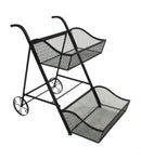 Scaffale Portapiante in Acciaio 2 Piani 98x58H91cm Nero