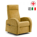 Poltrona Alzapersona Elettrica 2 Motori 74x85x160 cm in Tessuto Giallo