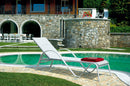Lettino Prendisole da Giardino 202x64x53 cm Telaio in Alluminio e Textilene Avorio