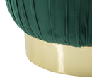 Puff Contenitore Paris Verde Ø41x41 cm Legno Spugna e Velluto Sintetico Verde e Oro