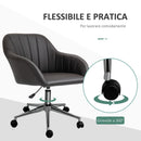 Sedia Poltrona Operativa da Ufficio 60x59x79-89 cm in Similpelle Marrone