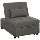Poltrona Letto Clic Clac 4 in 1 Convertibile in Chaise Longue e Poggiapiedi Grigio  