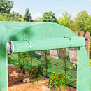 Telo per Serra 4x3x2 m con 8 Finestre Porta Avvolgibile e Bordi Interrati in PE Verde