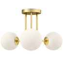 Lampadario da Soffitto Vintage 42x42x26.5 cm con 3 Punti Luce Attacchi G9 in Metallo e Plastica Oro      