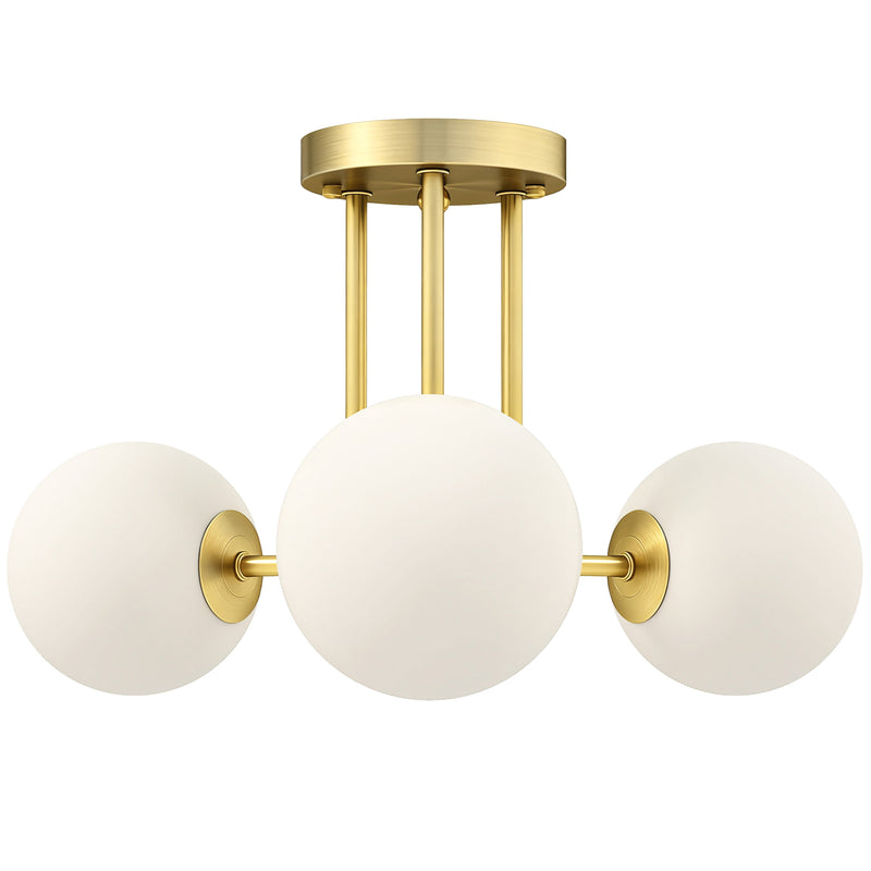 Lampadario da Soffitto Vintage 42x42x26.5 cm con 3 Punti Luce Attacchi G9 in Metallo e Plastica Oro      