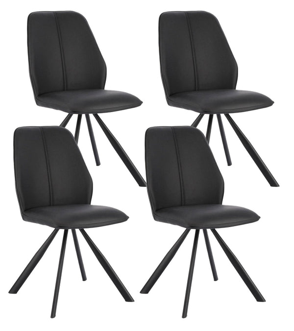 sconto Set 4 Sedie 44x62x88h cm Maxwell Pu Nero