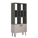 Libreria Bene 80x30x166 cm con ante antracite tortora