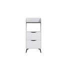 Mobile 2 Cassetti 2 Ripiani 60x36x136 cm in MDF Gorki Bianco e Grigio