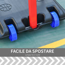 Canestro da Basket da Esterno con Supporto e Altezza Regolabile in Metallo Rosso e Bianco
