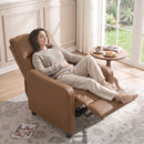 Poltrona Relax Reclinabile Manuale 155° 69x91x100 cm con Poggiapiedi in Pelle PU Marrone Scuro      