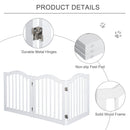 Cancelletto di Sicurezza Pieghevole per Animali Domestici 154,5x1,8x61 cm in Legno Bianco