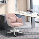 Sedia Operativa da Ufficio Massaggiante a 2 Punti con Cuscino e Braccioli 57x70x78-86 cm Rosa 