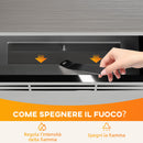 Camino a Bioetanolo da Incasso Capacità 0,9L 48x18x59 cm in Acciaio Argento 