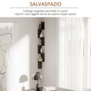 Libreria da Parete con Mensole in Legno MDF Nero 12x12x120 cm 