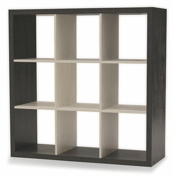 sconto Libreria 9 Ripiani 113x113x39 cm in MDF Soriani Marrone e Bianca
