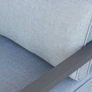 Set Salotto da Giardino Divano 2 Poltrone e Tavolino con Cuscini in Alluminio Antracite