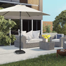 Base per Ombrellone da Giardino in Plastica e Cemento da 11kg 36x36x31cm Nero