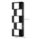 Mobile Libreria Design Moderno 60x24x184,5 cm a 5 Ripiani in Legno Nero 