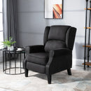 Poltrona Relax Massaggiante 78x83x101 cm in Tessuto Effetto Pelle Scamosciata Nero