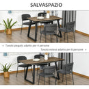 Tavolo Allungabile 120-160x80x76 cm Max 4-6 Persone in MDF e Metallo color Legno